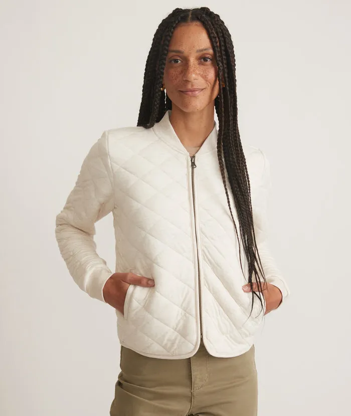 Corbet Quilted Bomber - Heather Grey sold by Cave and Post