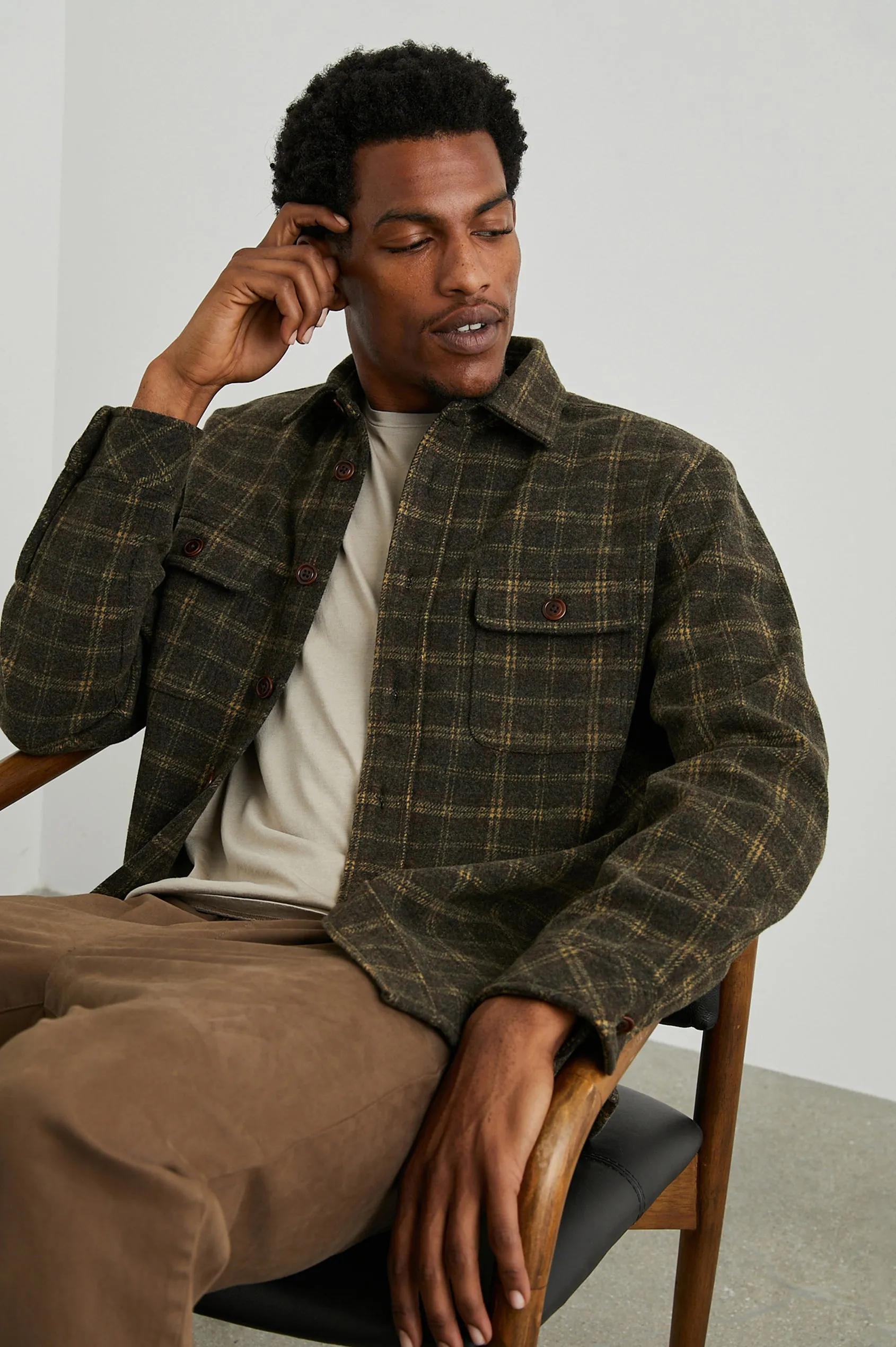 Alder Shirt Jacket - Saffron Earth sold by Cave and Post