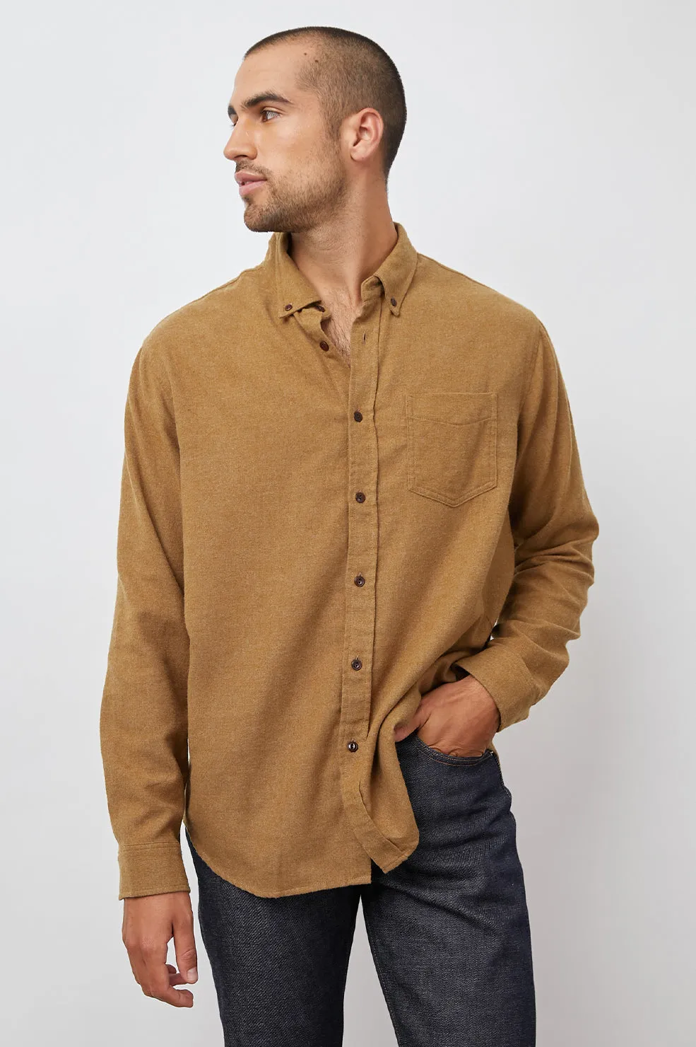 RUNSON SHIRT - GOLDEN ROD sold by Cave and Post