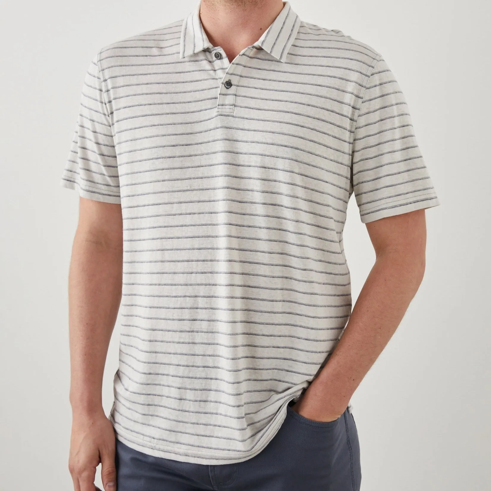 Napoli Polo Shirt - Rhine Rivers Stripe sold by Cave and Post