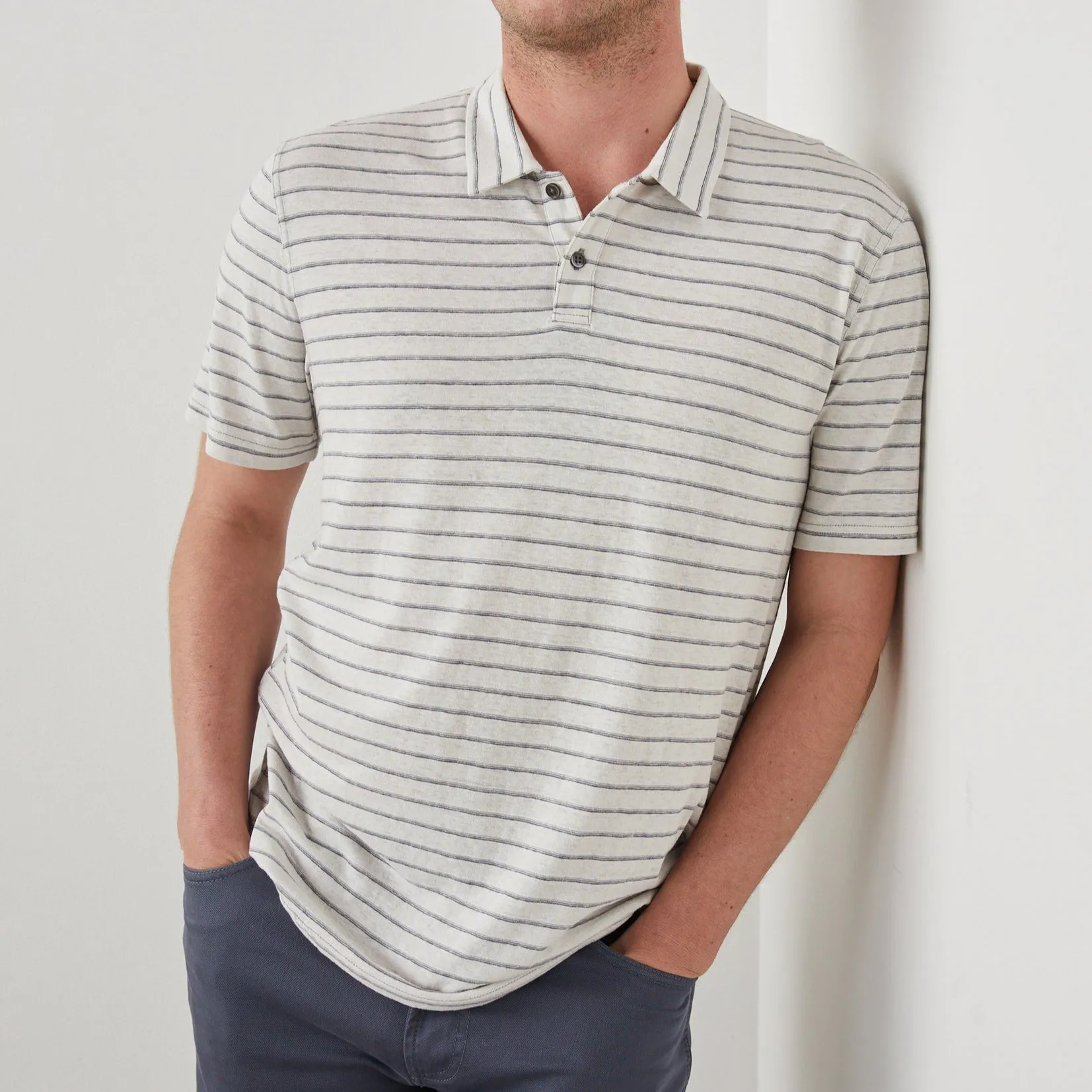 Napoli Polo Shirt - Rhine Rivers Stripe sold by Cave and Post product image thumbnail 3