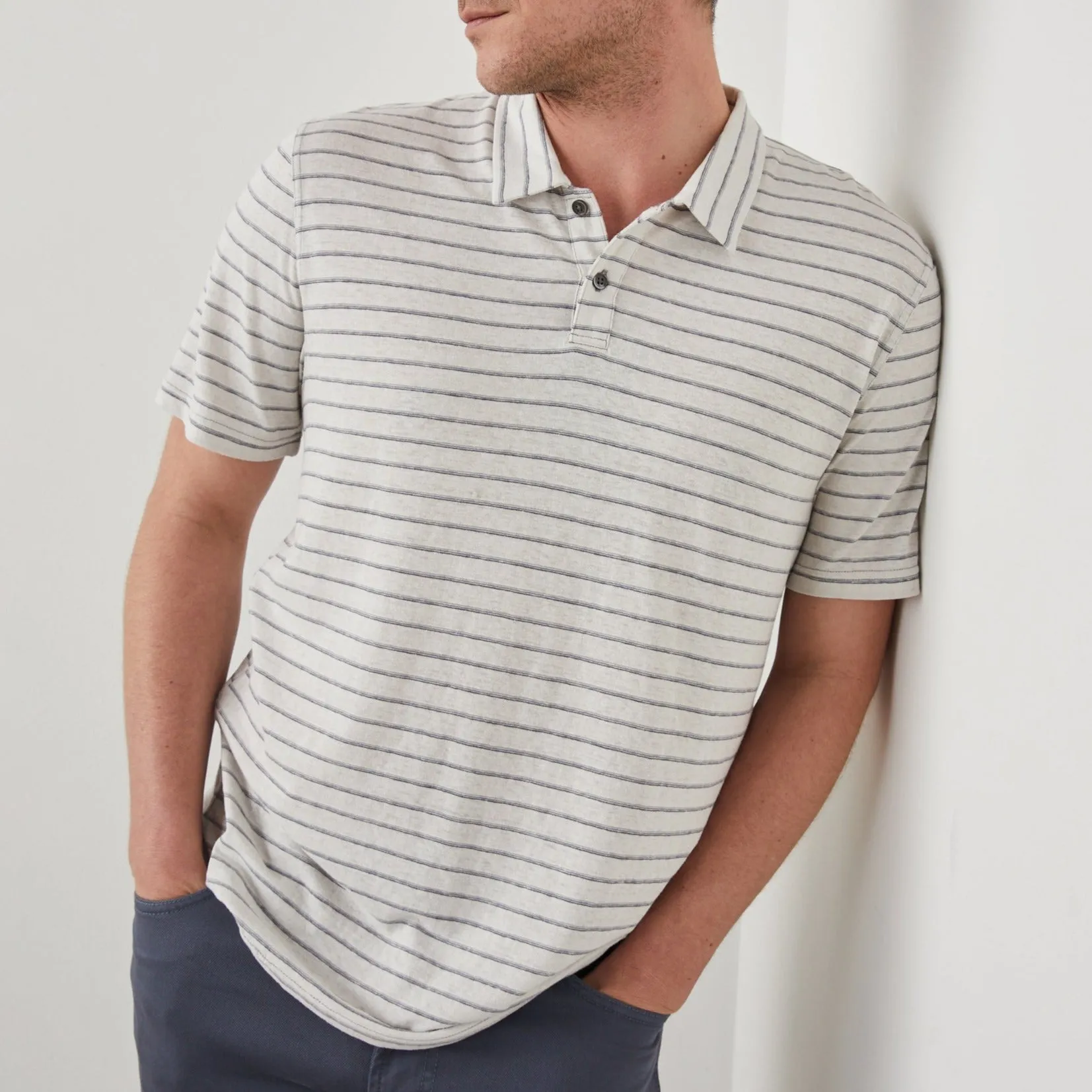 Napoli Polo Shirt - Rhine Rivers Stripe sold by Cave and Post product image thumbnail 4
