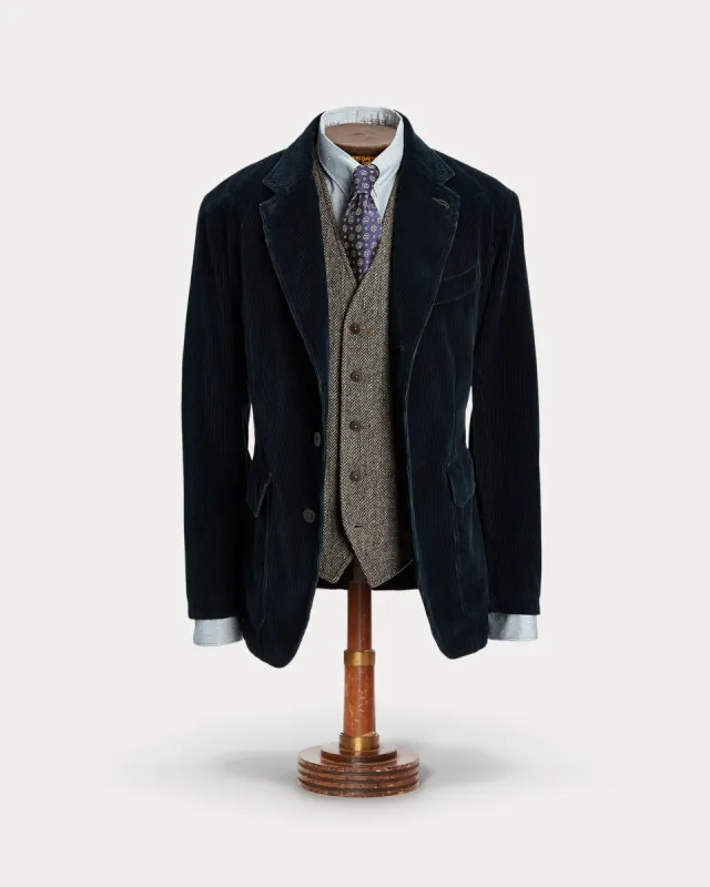 RRL Unconstructed Indigo Corduroy Sport Coat - Indigo sold by Cave and Post