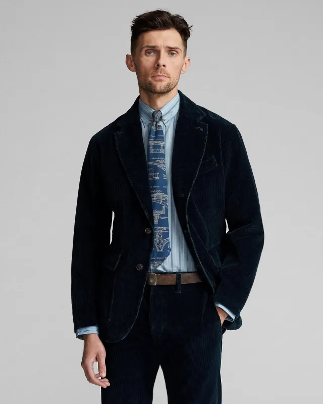 RRL Unconstructed Indigo Corduroy Sport Coat - Indigo | Parallel