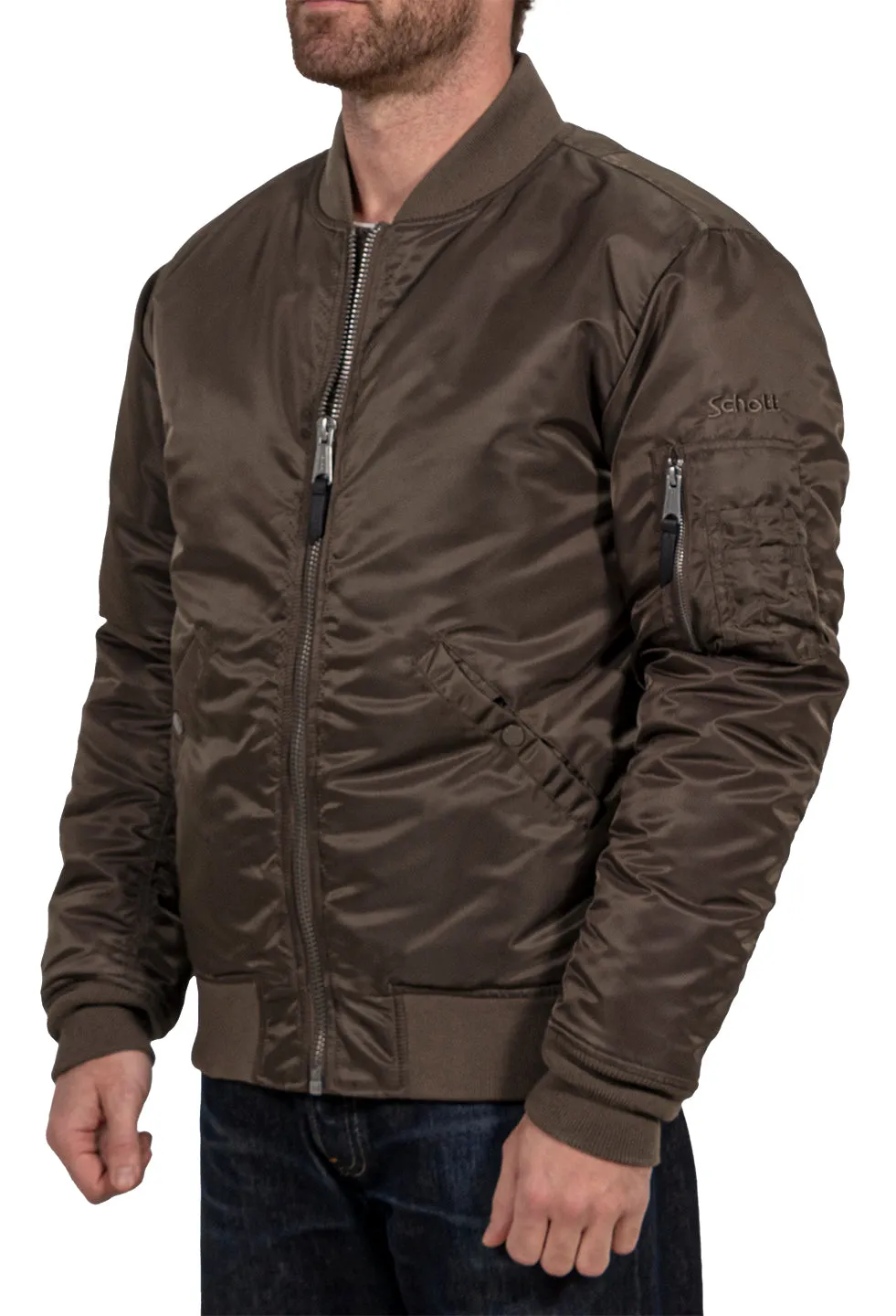 Men's Nylon Flight Jacket - Brown sold by Cave and Post product image thumbnail 5