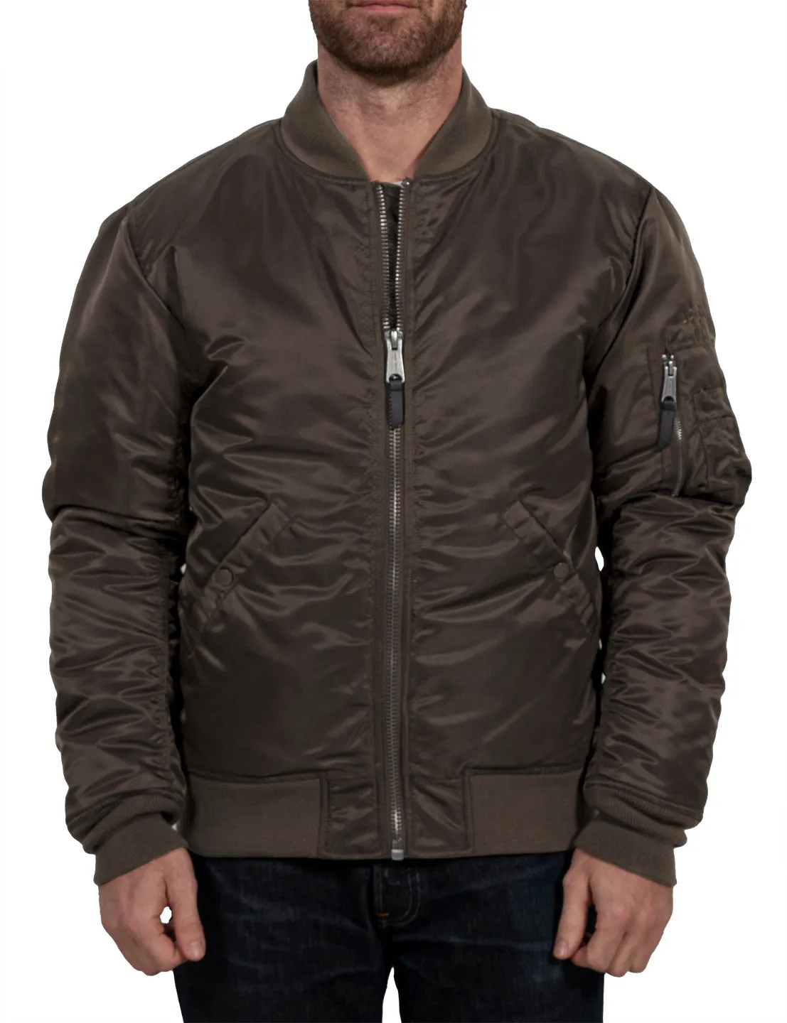 Men's Nylon Flight Jacket - Brown sold by Cave and Post product image thumbnail 4