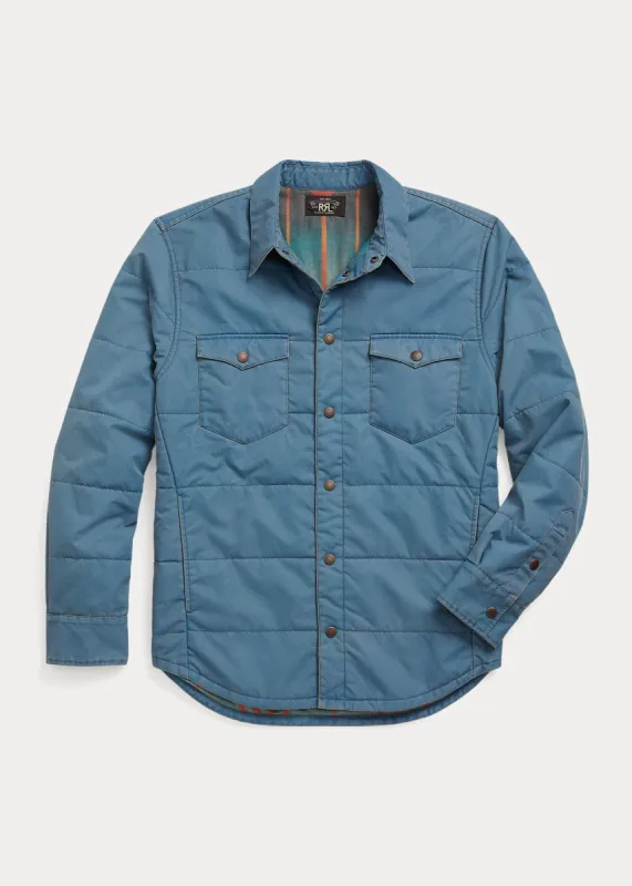 RRL Quilted Twill Western Overshirt sold by Cave and Post