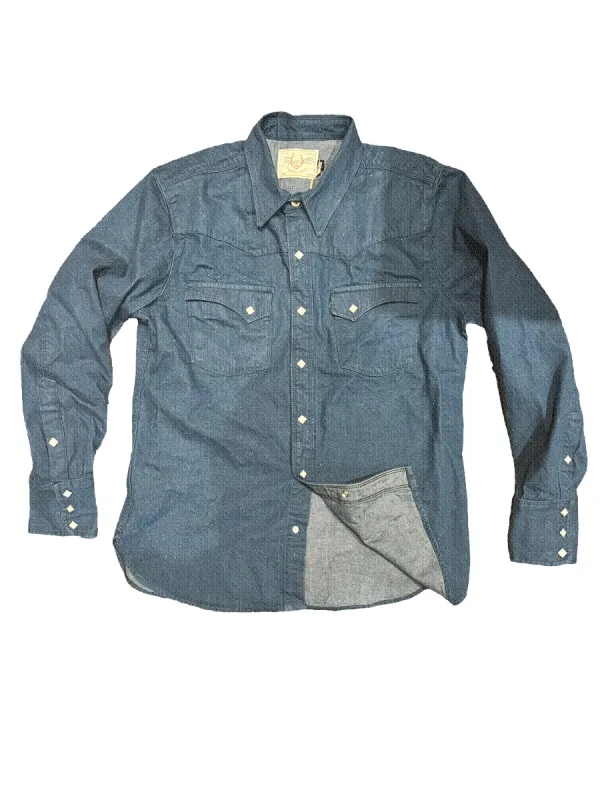 Calico Pacific Blue Denim sold by Cave and Post