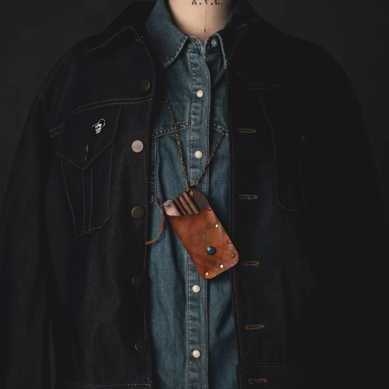 Custom Cave + Post Leather Pouch Necklace sold by Cave and Post