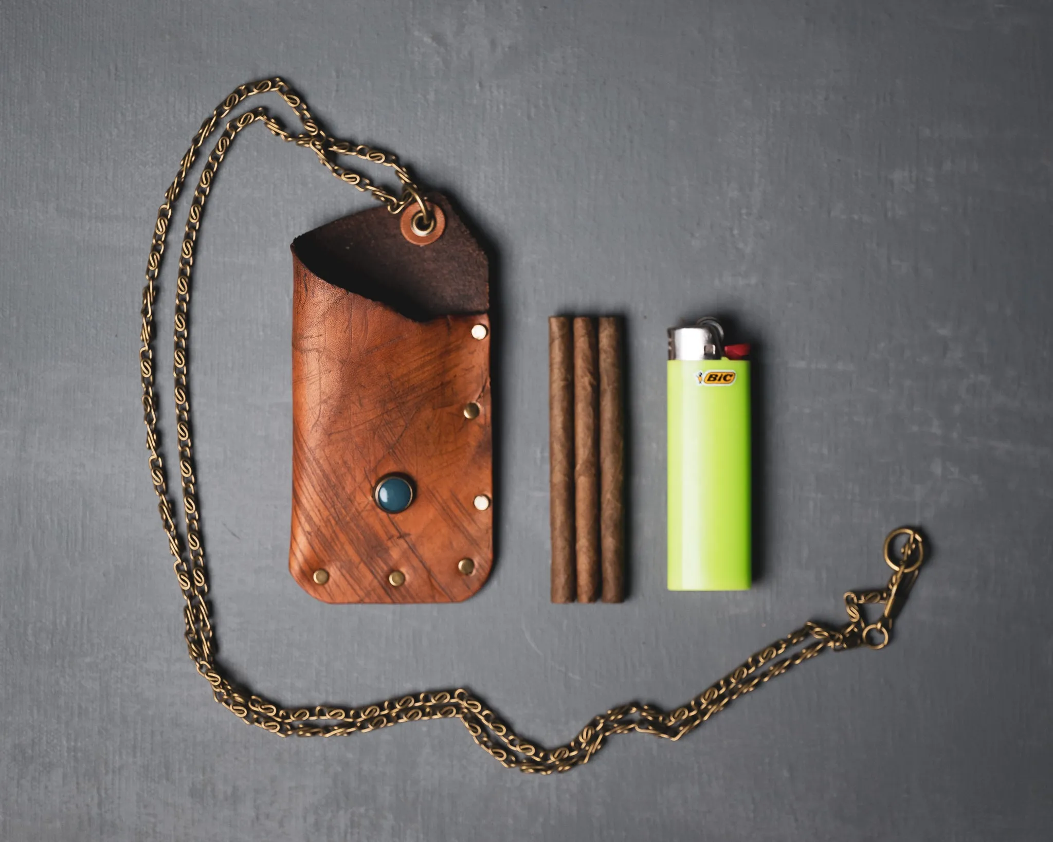 Custom Cave + Post Leather Pouch Necklace sold by Cave and Post product image thumbnail 4