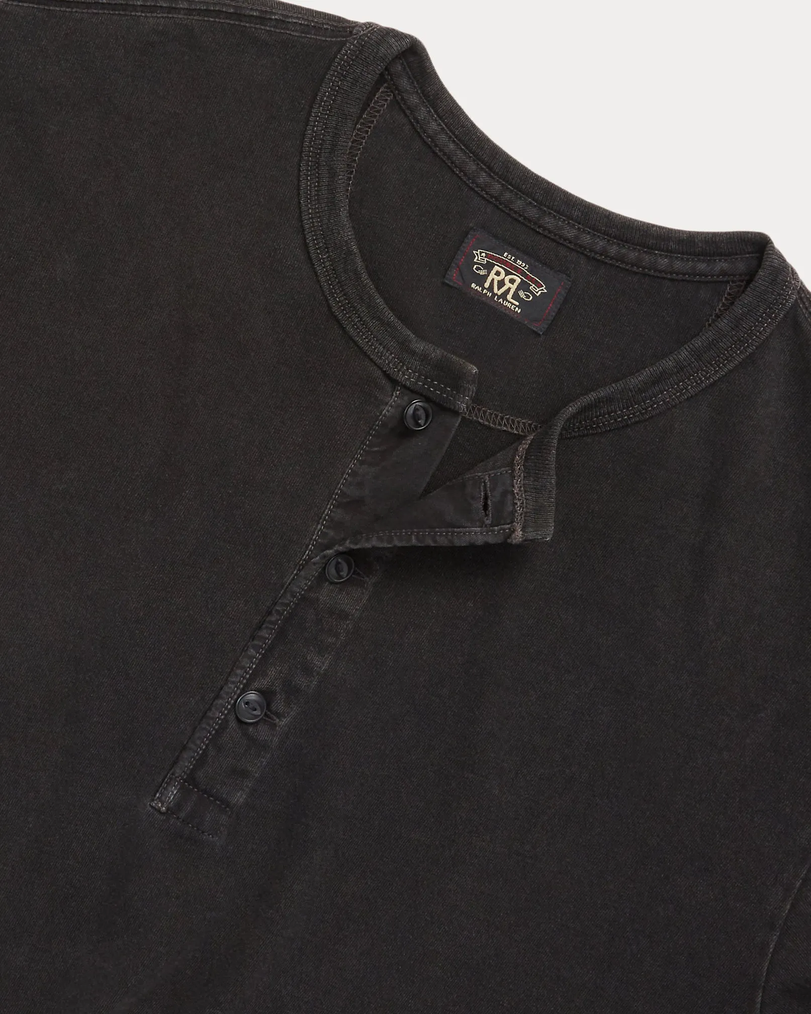 RRL Indigo Jersey Henley Shirt sold by Cave and Post product image thumbnail 4