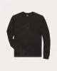 RRL Indigo Jersey Henley Shirt sold by Cave and Post