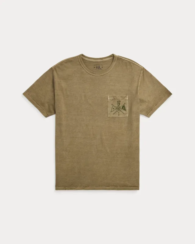 RRL Garment-Dyed Jersey Graphic T-Shirt - Tan sold by Cave and Post