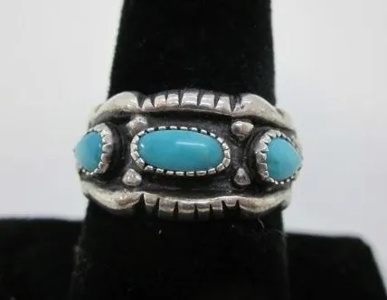 Vintage Sterling and Turquoise Ring sold by Cave and Post product image thumbnail 2