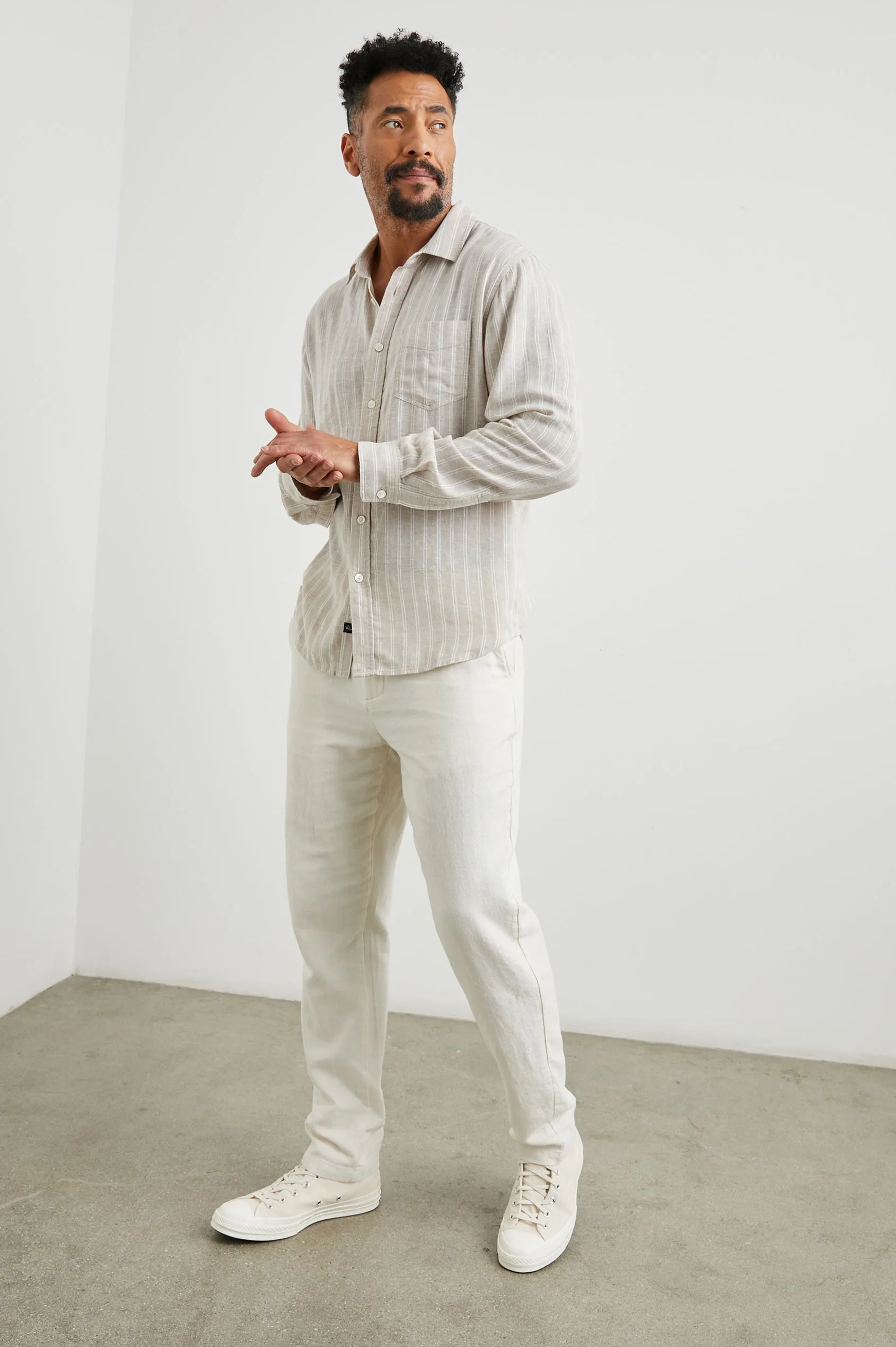 Connor - Ghurka White Pinstripe sold by Cave and Post product image thumbnail 3