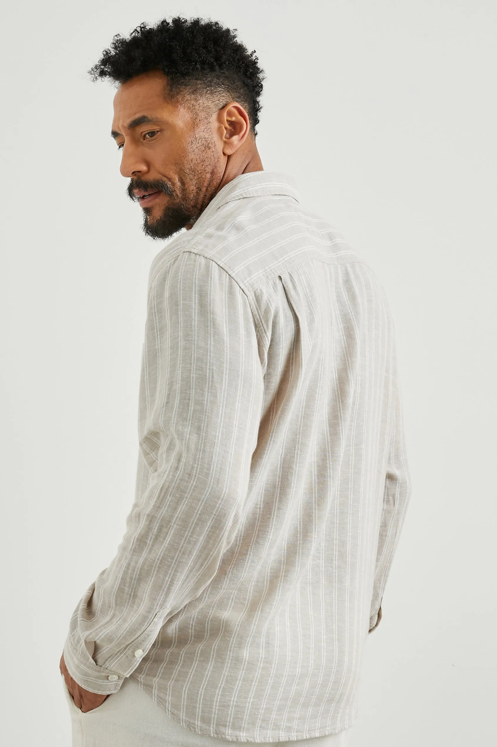 Connor - Ghurka White Pinstripe sold by Cave and Post product image thumbnail 5