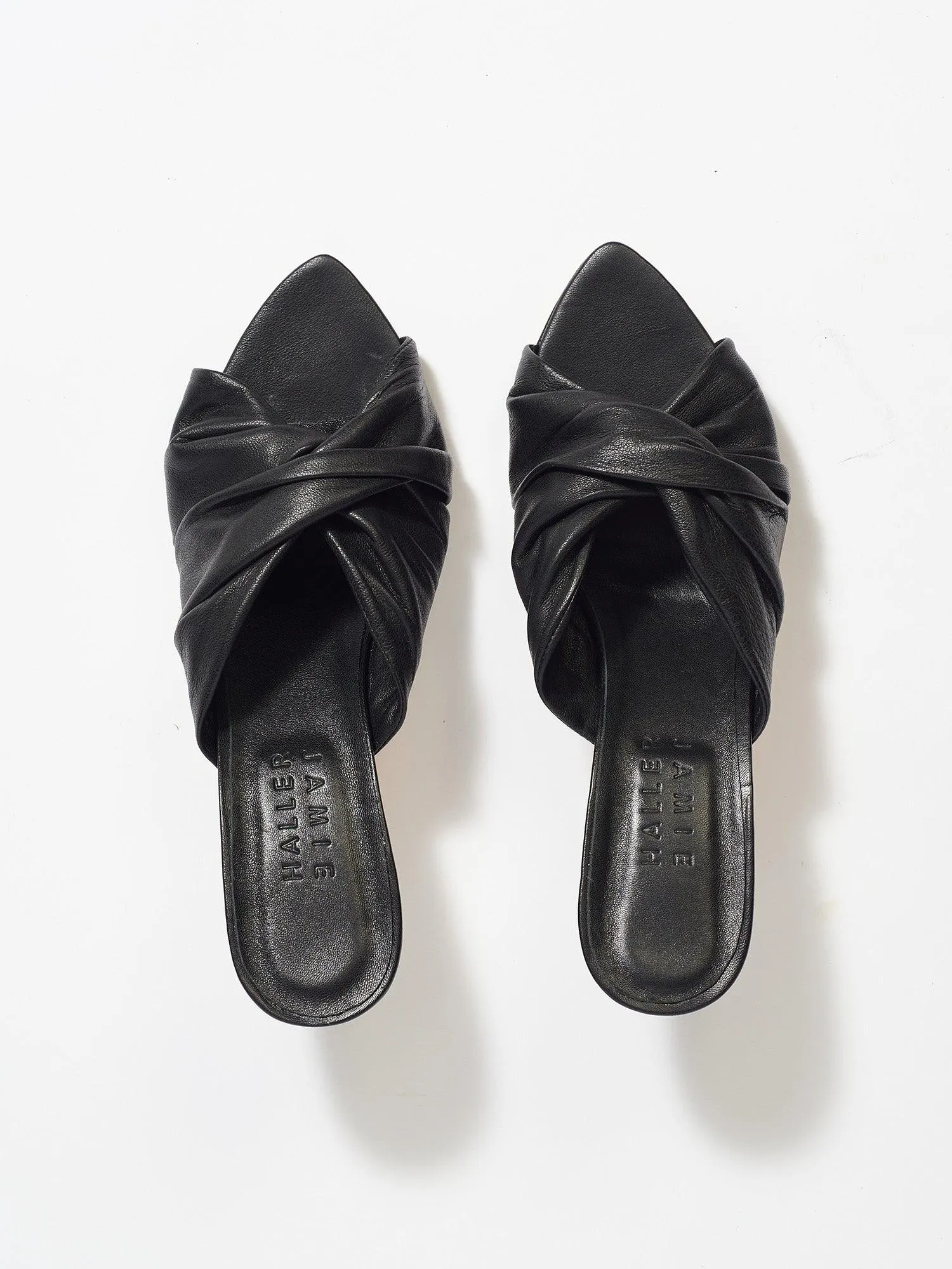 The Knot Heel in Black sold by Jamie Haller