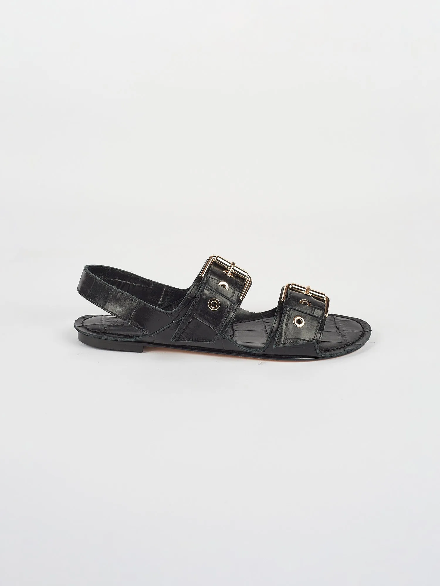 The Double Buckle Sandal in Black Croc sold by Jamie Haller product image thumbnail 3