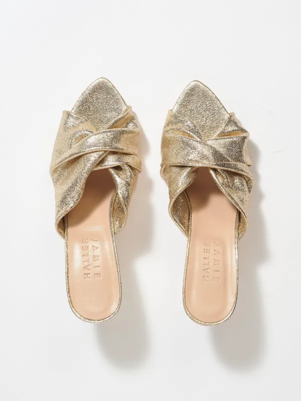 The Knot Heel in Gold Dust sold by Jamie Haller