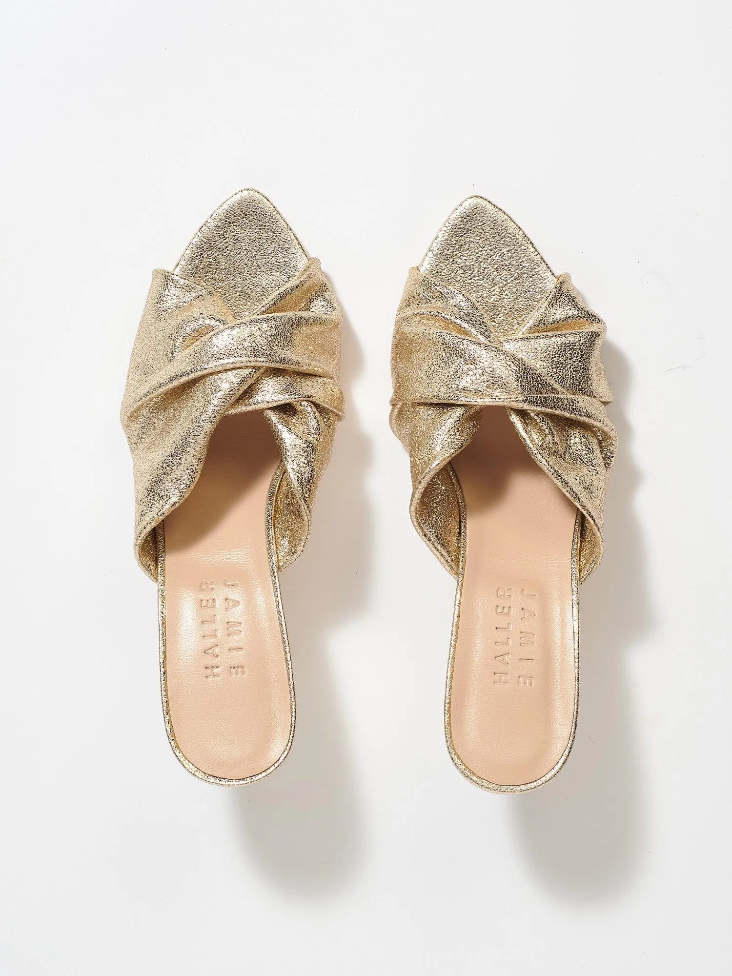 The Knot Heel in Gold Dust sold by Jamie Haller