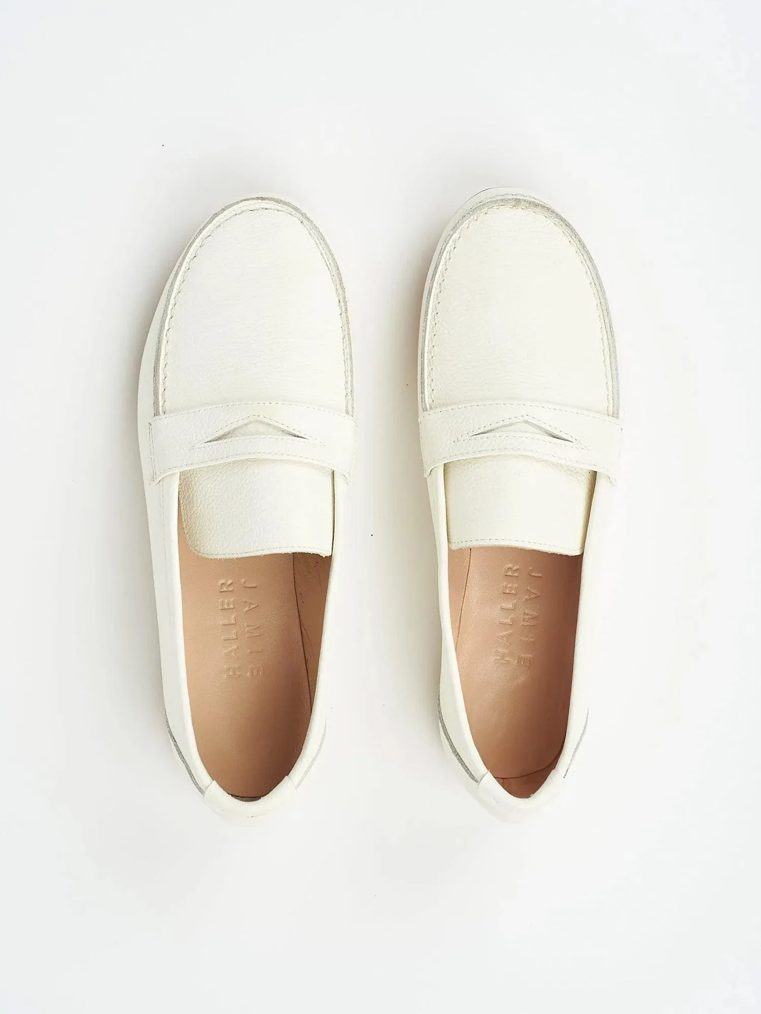 The Penny Loafer in White Natural sold by Jamie Haller