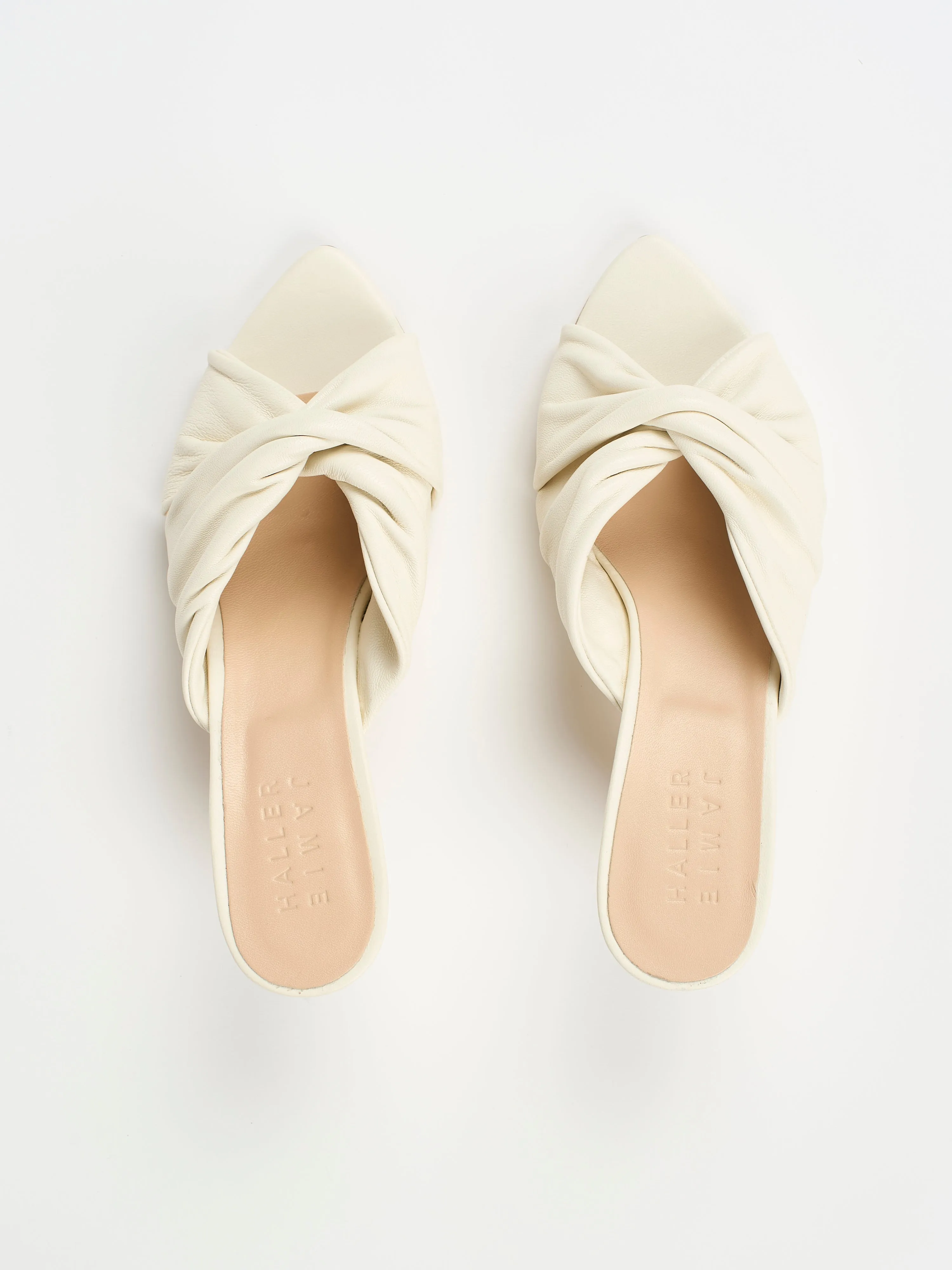 The Knot Heel in White sold by Jamie Haller