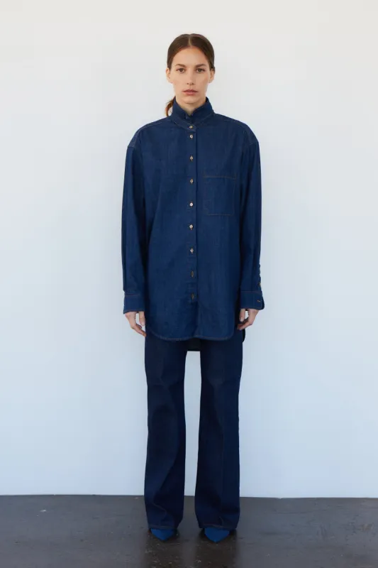 The Essential Shirt in Raw Rinse sold by Jamie Haller