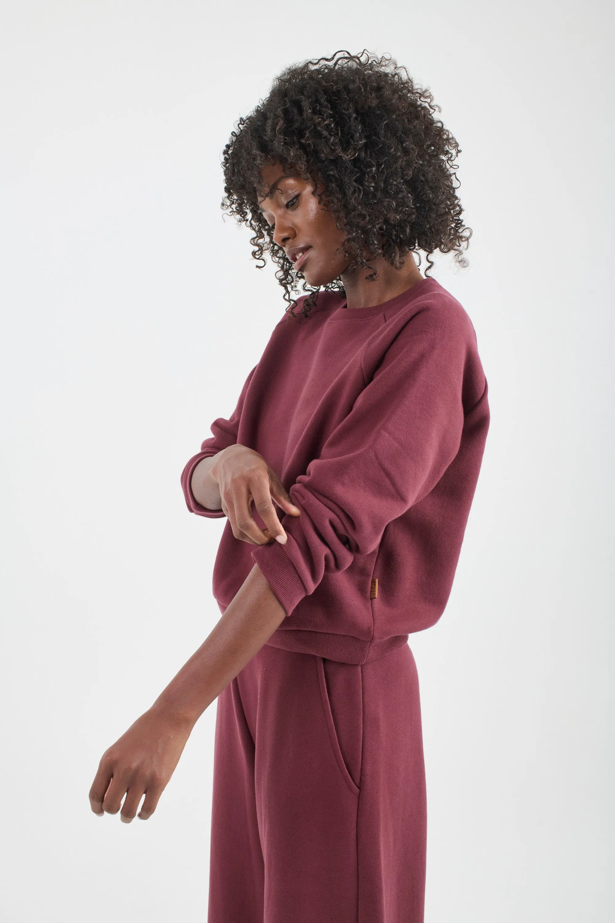 The Daily Sweatshirt in Cherry Cola sold by Jamie Haller