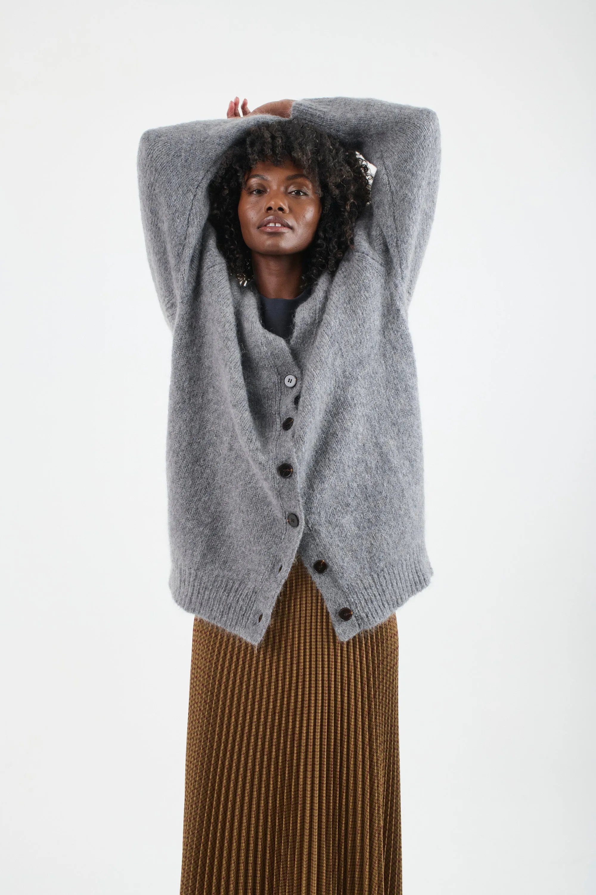 The Oversized Cardigan in Heather sold by Jamie Haller