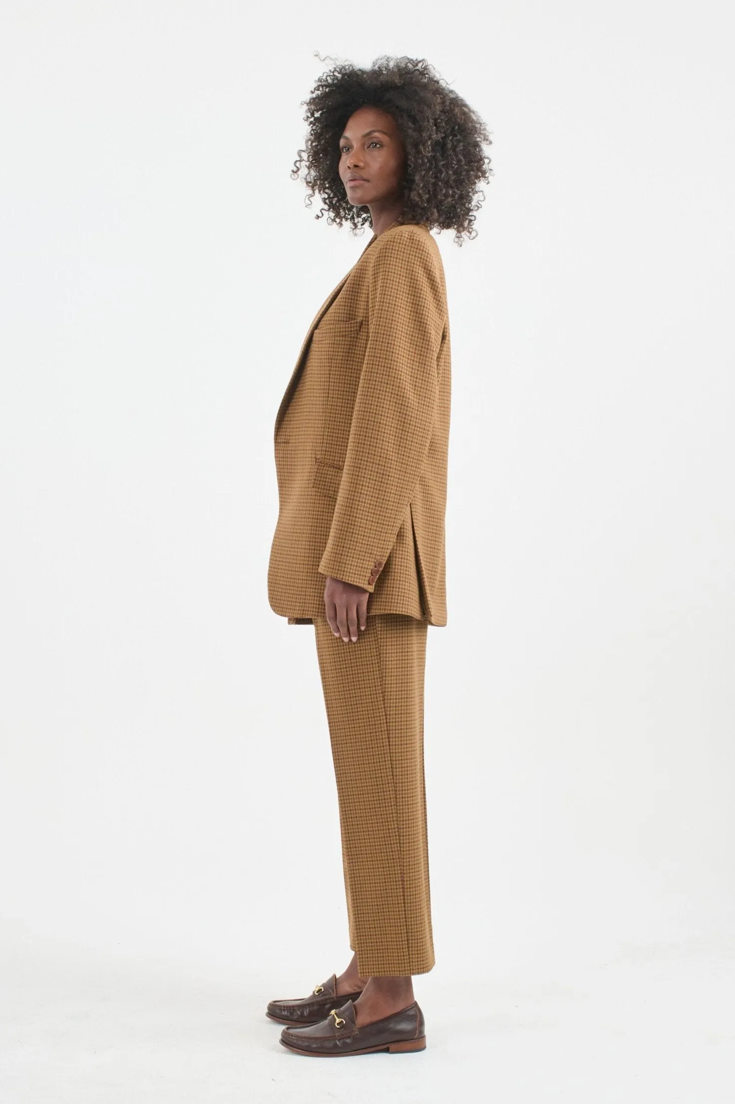 The Julius Blazer in Burgundy Brown Houndstooth sold by Jamie Haller product image thumbnail 3