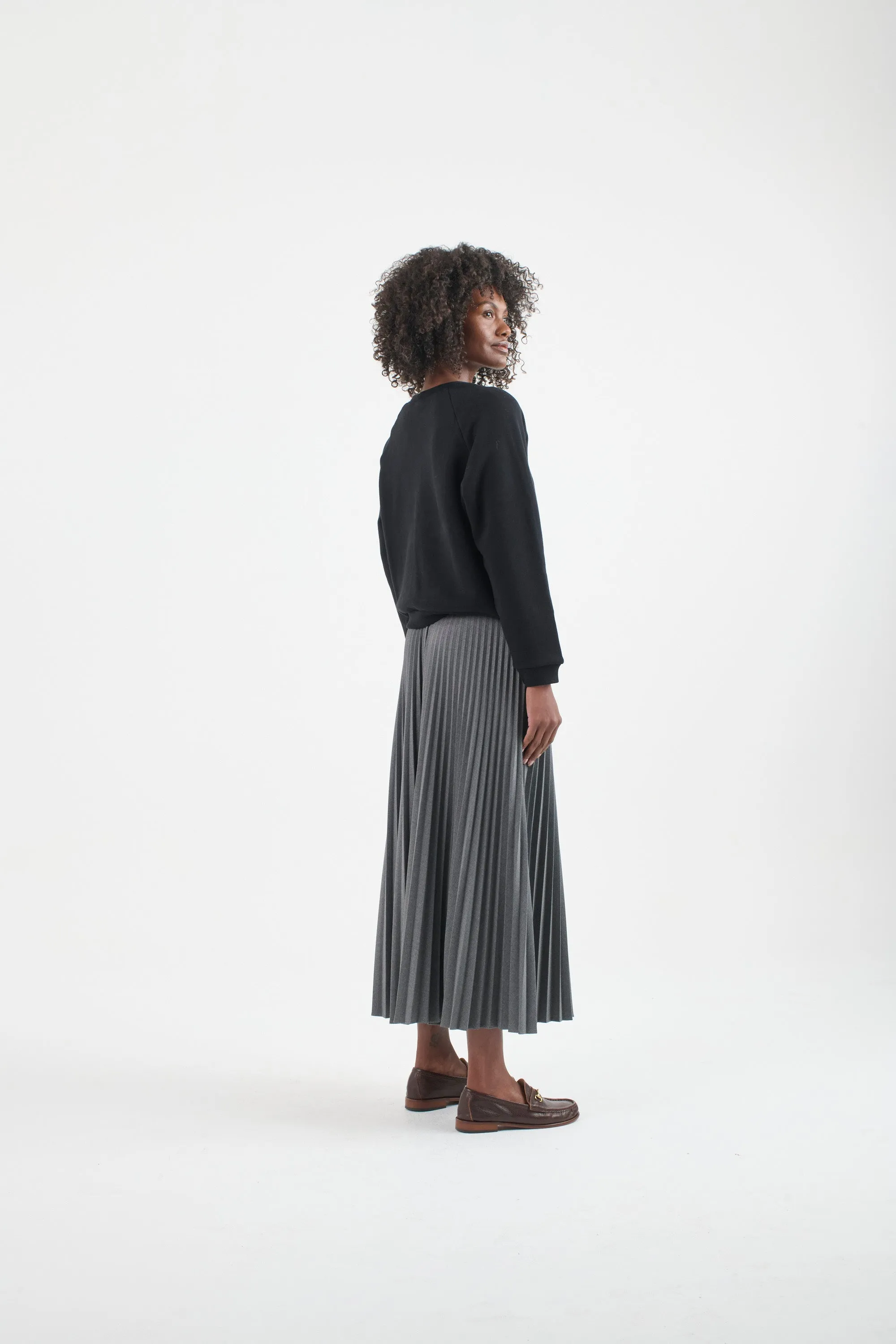 The Accordion Skirt in Oxford Grey sold by Jamie Haller product image thumbnail 4