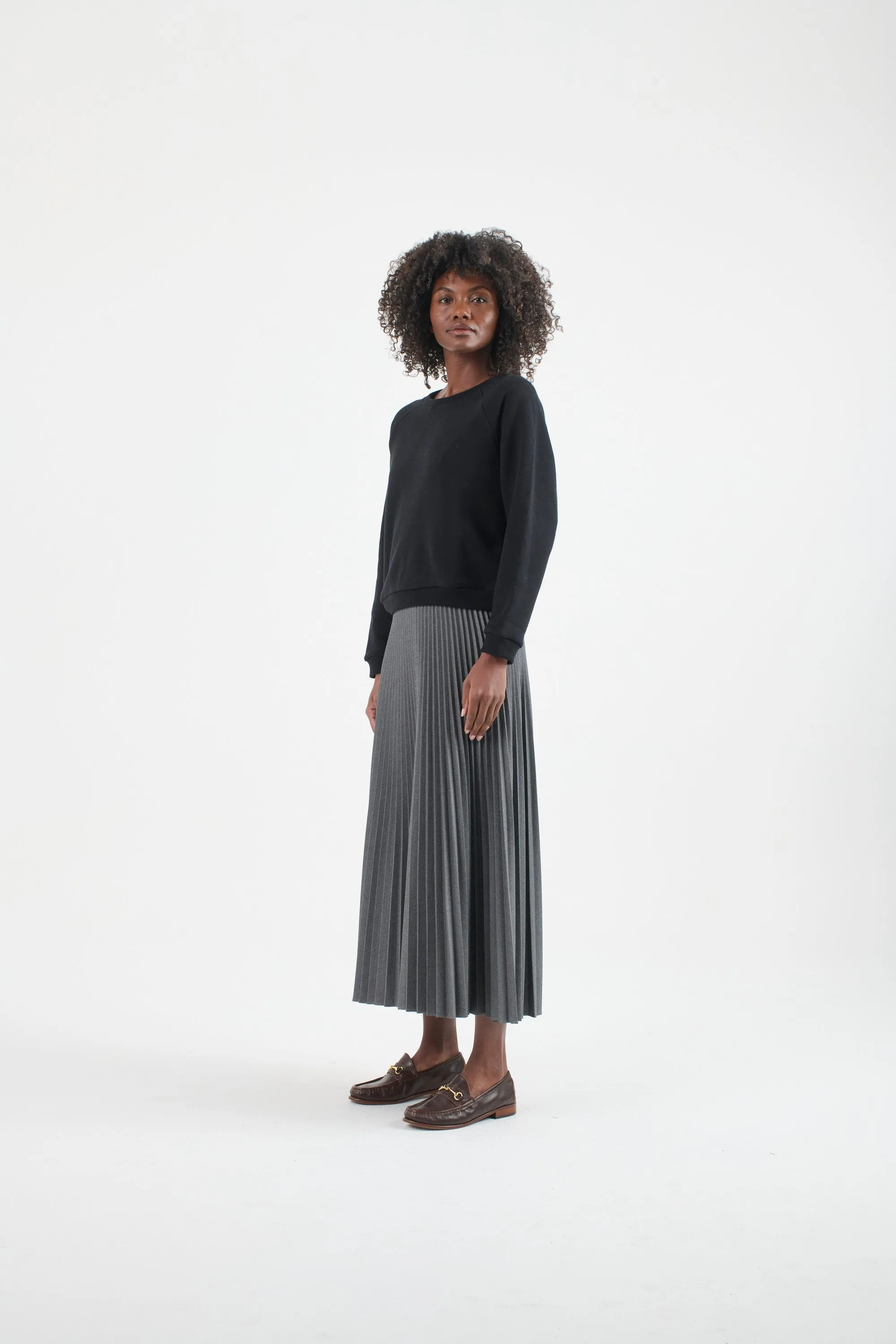The Accordion Skirt in Oxford Grey sold by Jamie Haller product image thumbnail 3