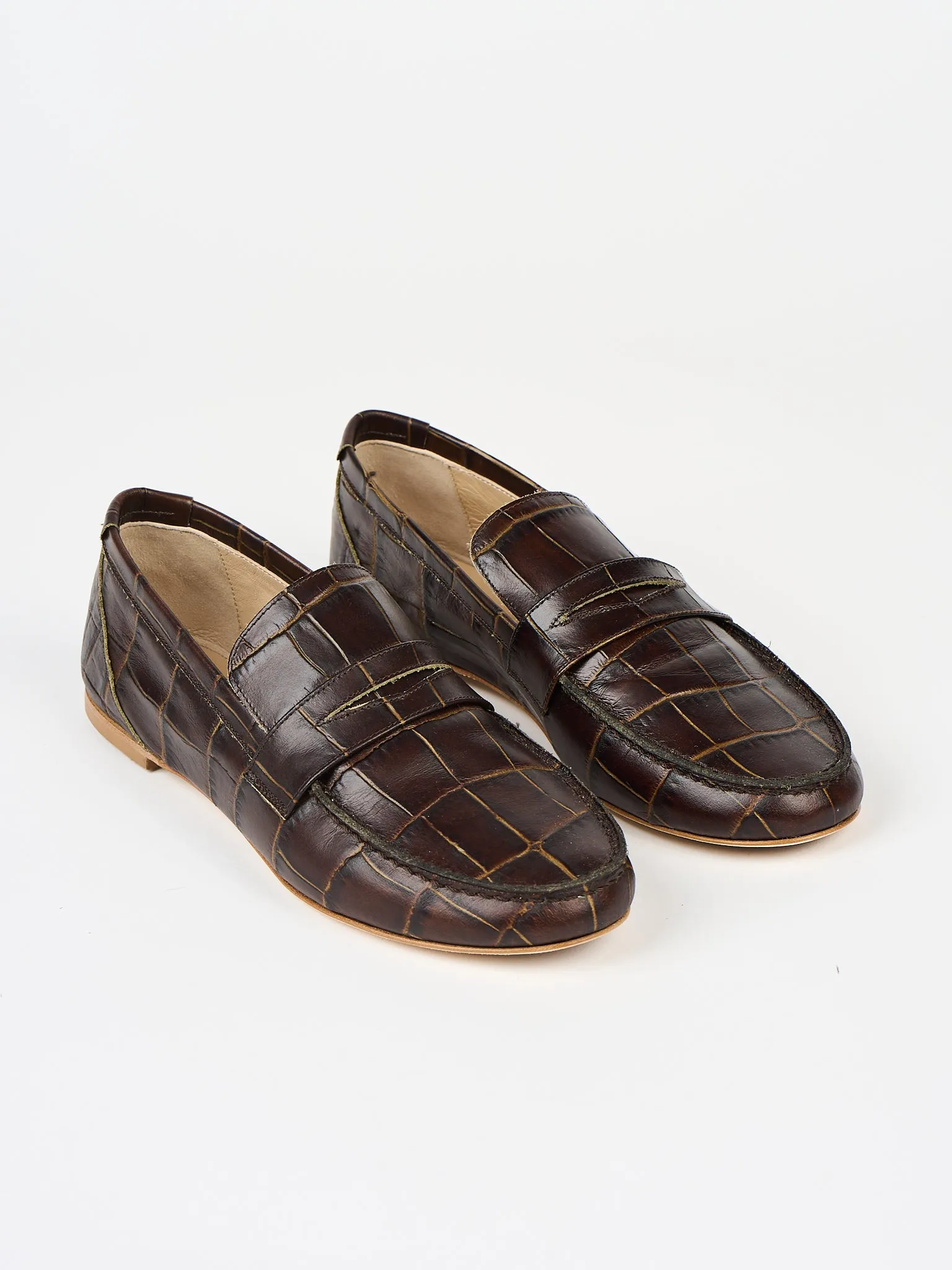 The Penny Loafer in Deep Brown Croc sold by Jamie Haller product image thumbnail 2