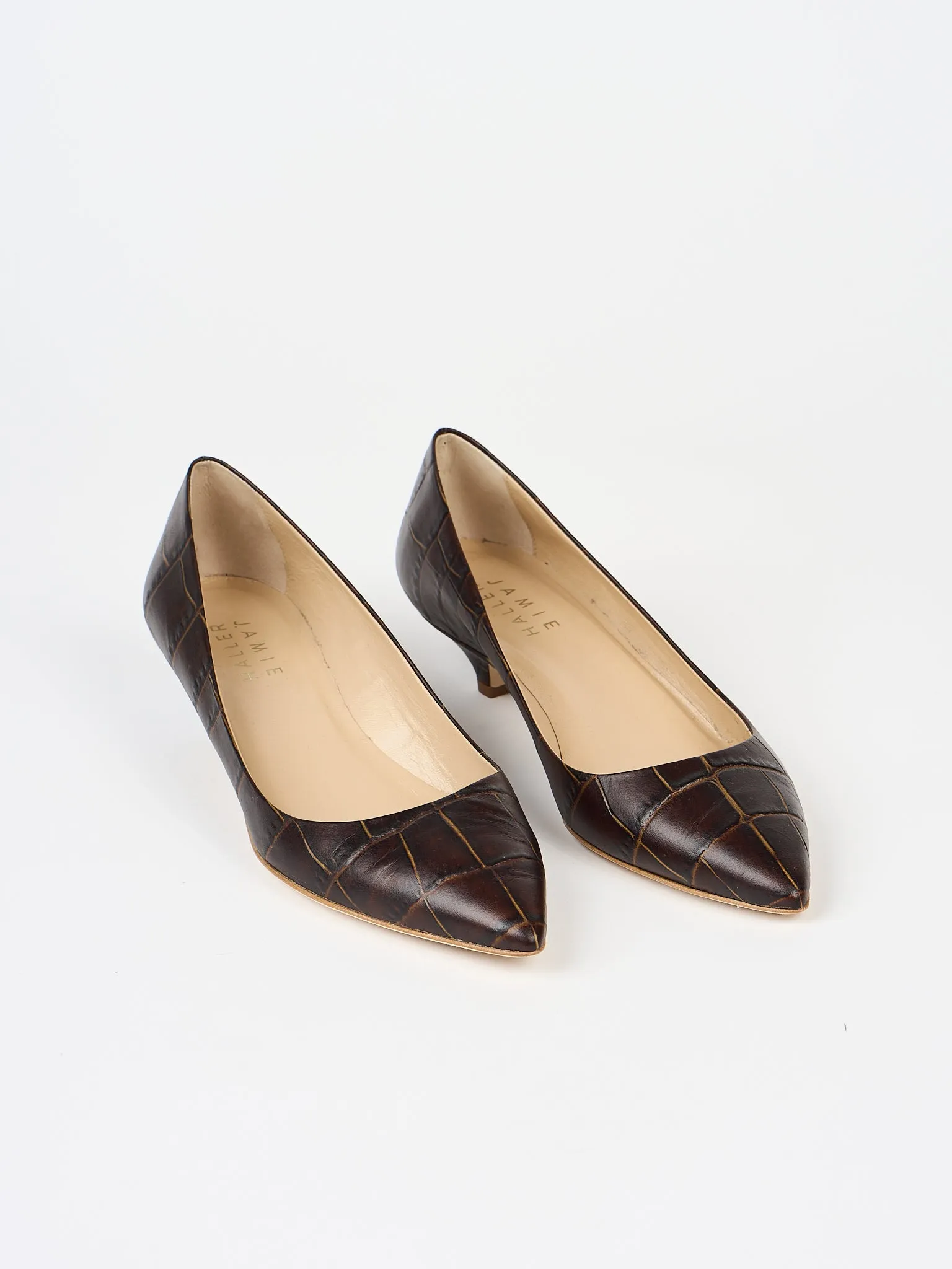 The Kitty Point Heel in Deep Brown Croc sold by Jamie Haller product image thumbnail 3