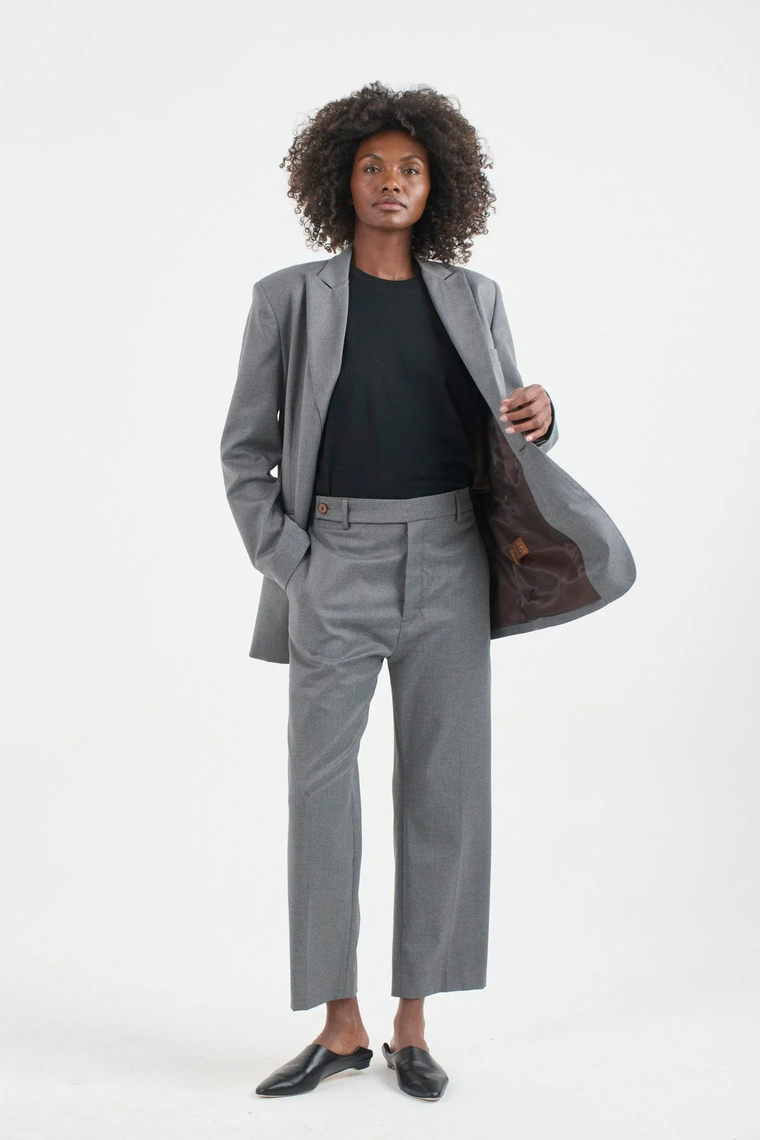 The Waist Tape Trouser in Oxford Grey sold by Jamie Haller product image thumbnail 5