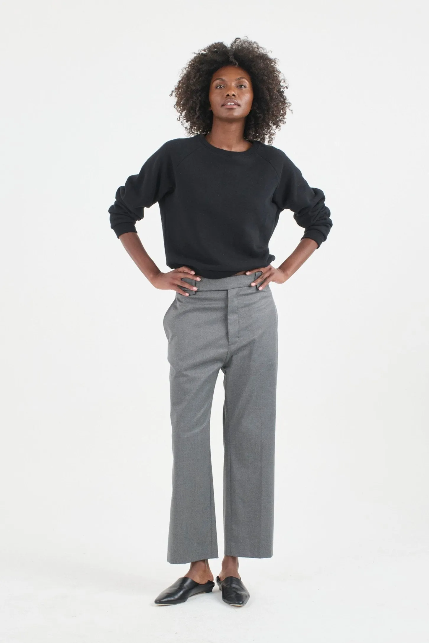 The Waist Tape Trouser in Oxford Grey sold by Jamie Haller product image thumbnail 3