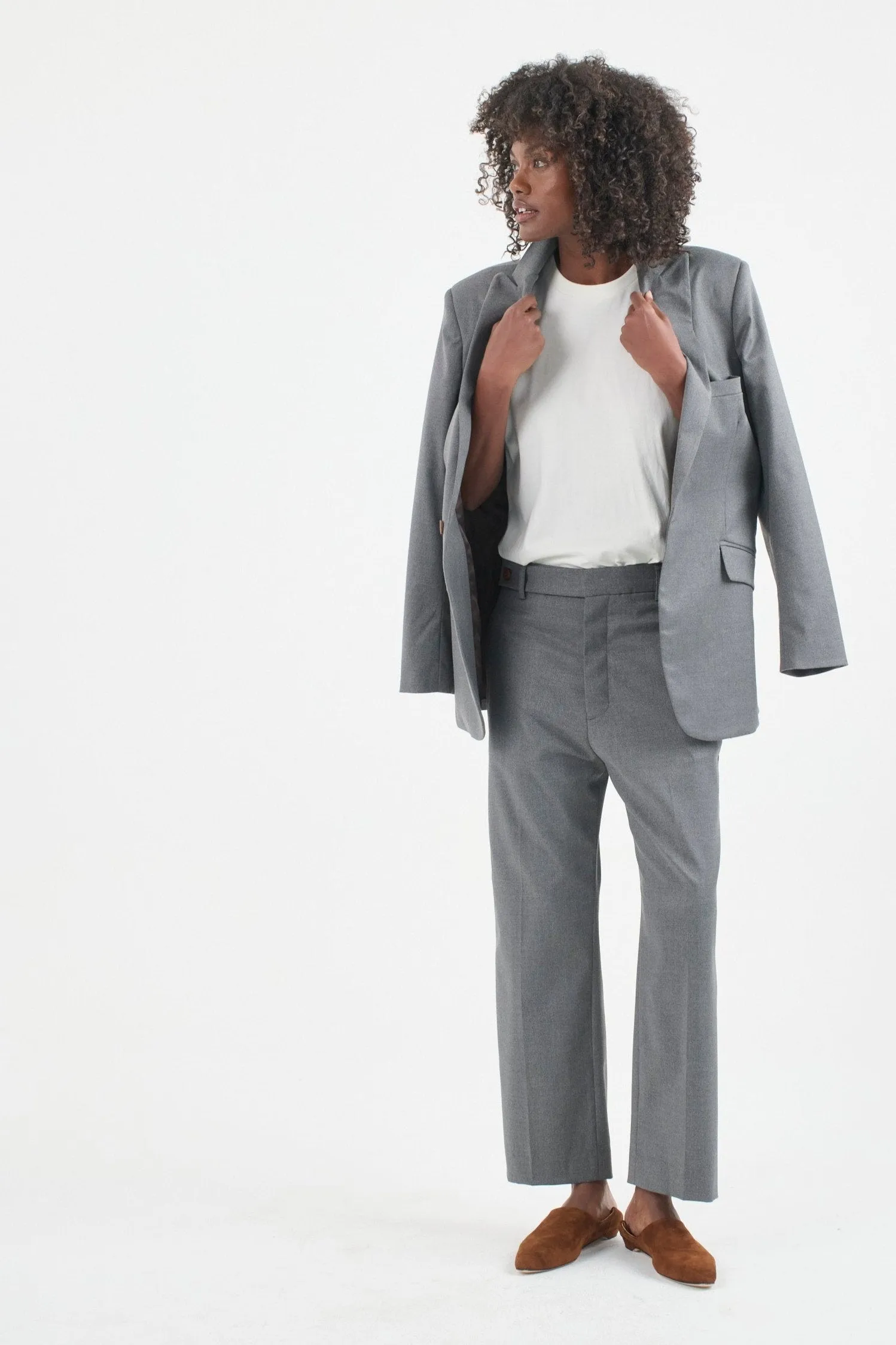 The Waist Tape Trouser in Oxford Grey sold by Jamie Haller product image thumbnail 2