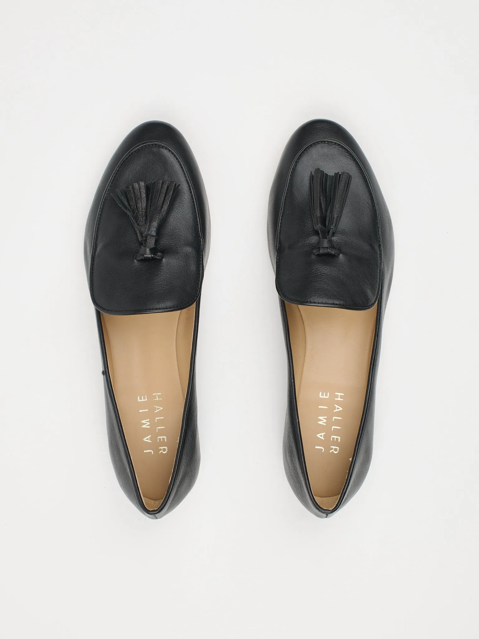 The Belgian Tassel Loafer in Black sold by Jamie Haller