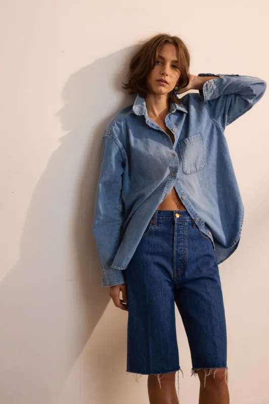 The Essential Denim Shirt in Timeworn Indigo sold by Jamie Haller
