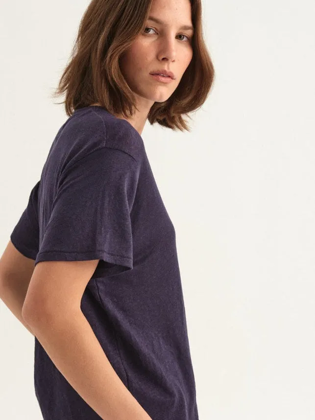 The Chameleon Tee Linen in Navy sold by Jamie Haller product image thumbnail 4