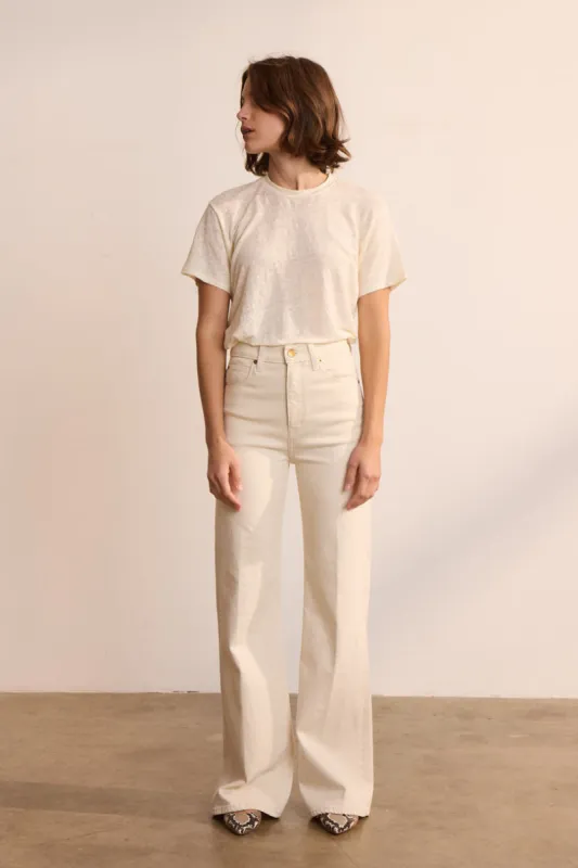 The Crease Jean in Ecru sold by Jamie Haller