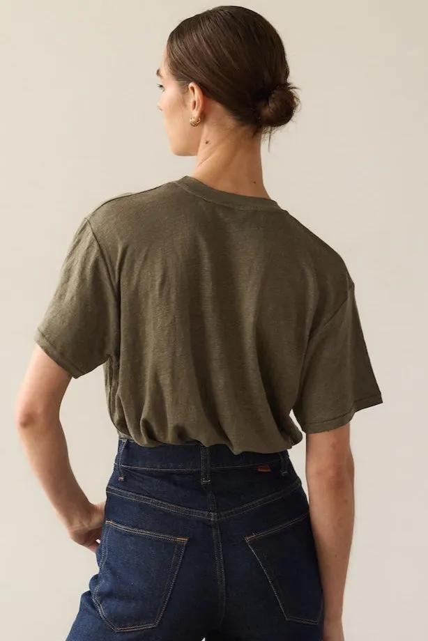 The Chameleon Tee Linen in Olive sold by Jamie Haller product image thumbnail 5