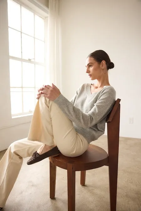 The V Fave Cashmere Sweater in Light Heather sold by Jamie Haller product image thumbnail 5