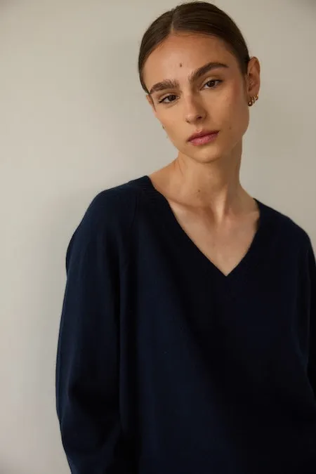 The V Fave Cashmere Sweater in Dark Navy sold by Jamie Haller product image thumbnail 2