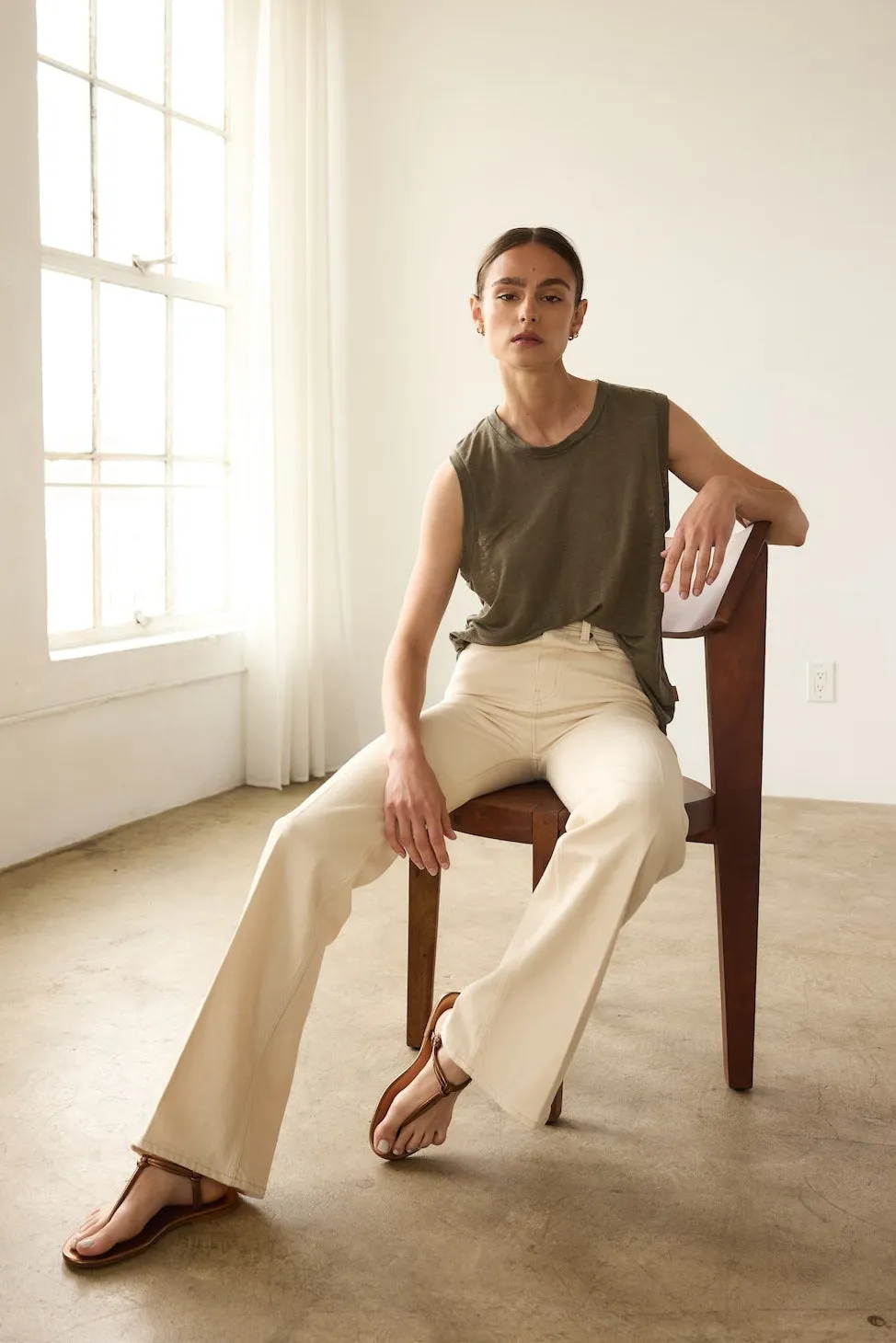 The Muscle Tee Linen in Olive sold by Jamie Haller product image thumbnail 5