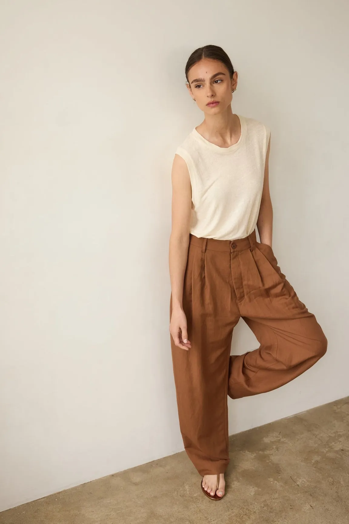 The Muscle Tee Linen in Ecru sold by Jamie Haller product image thumbnail 5