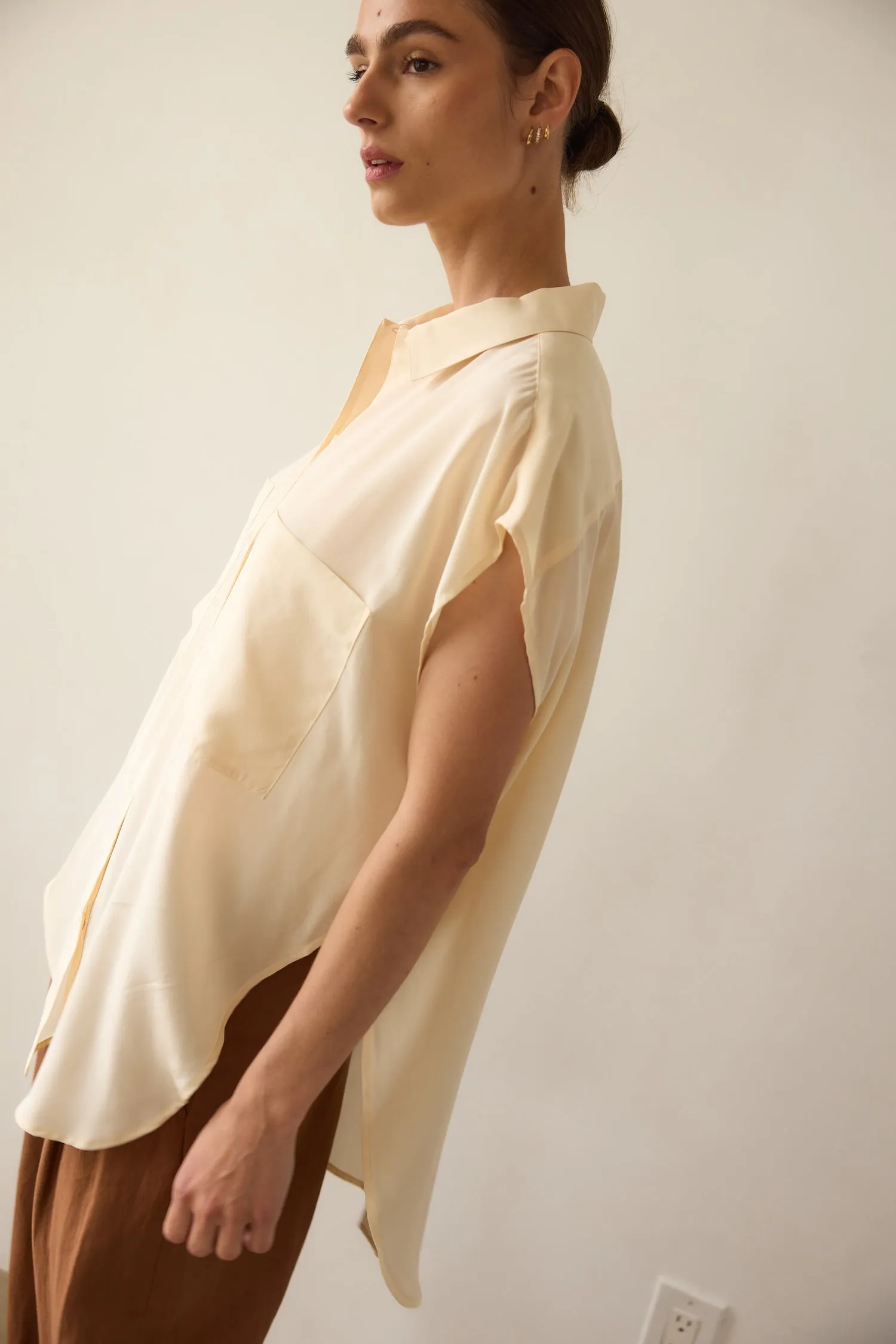 The Reiki Sleeveless Shirt in Cornsilk sold by Jamie Haller product image thumbnail 5