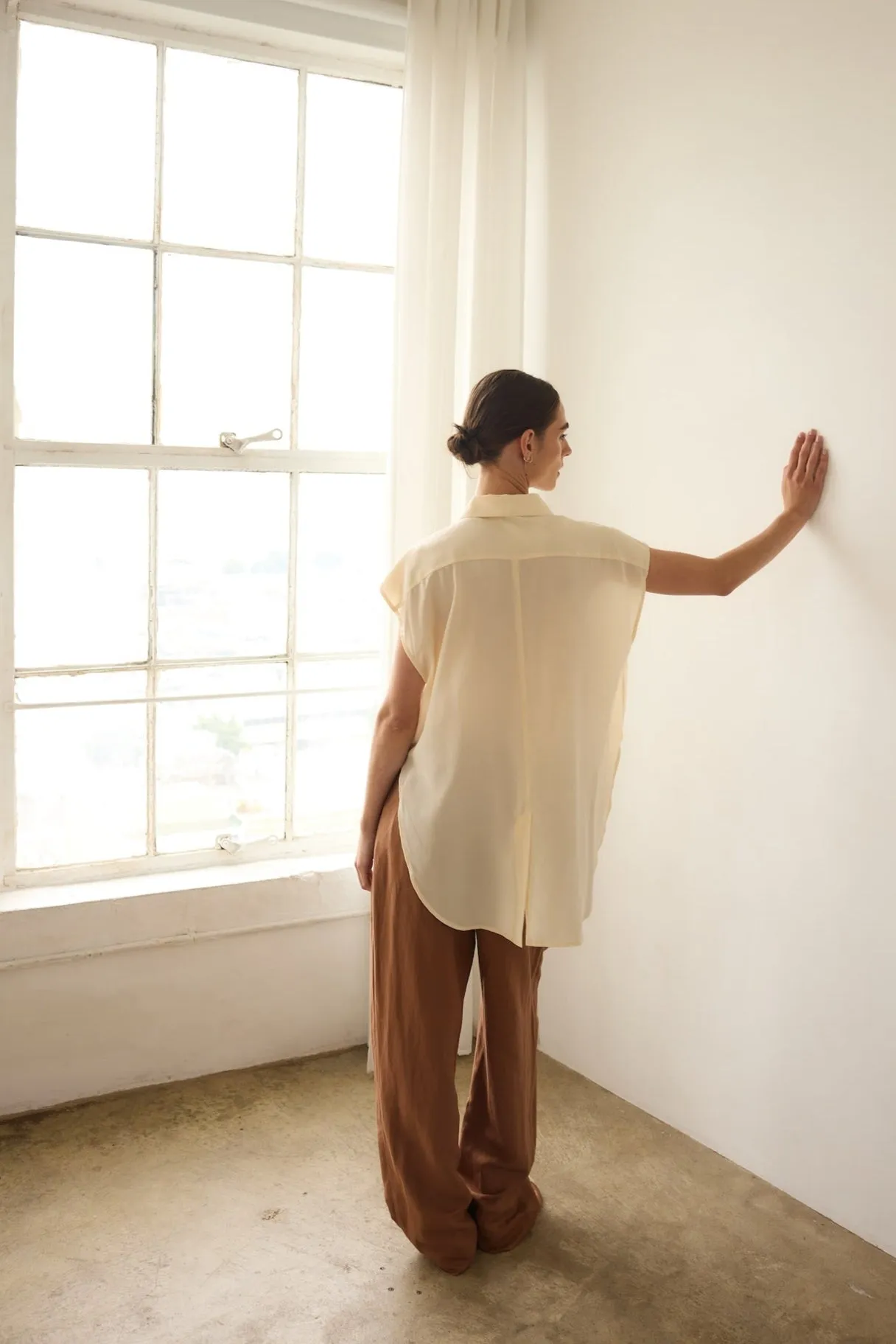 The Reiki Sleeveless Shirt in Cornsilk sold by Jamie Haller product image thumbnail 3