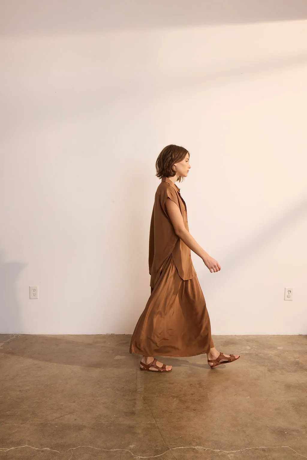 The Midi Swing Skirt in Clay sold by Jamie Haller product image thumbnail 5