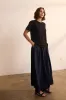 The Midi Swing Skirt in Navy sold by Jamie Haller